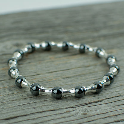 Hematite and Sterling bead Bracelet