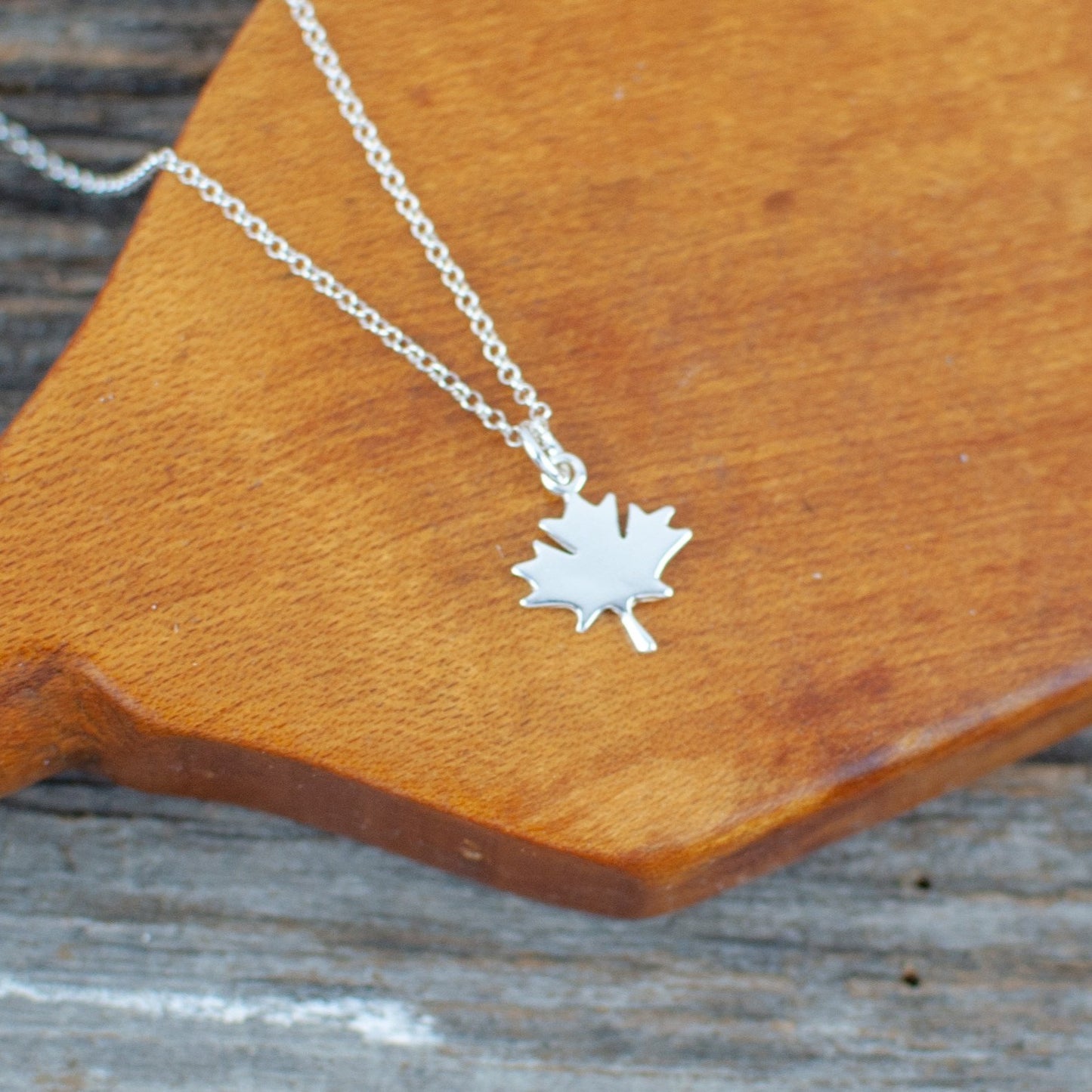 Maple leaf charm  Silver Necklace - Lisa Young Design