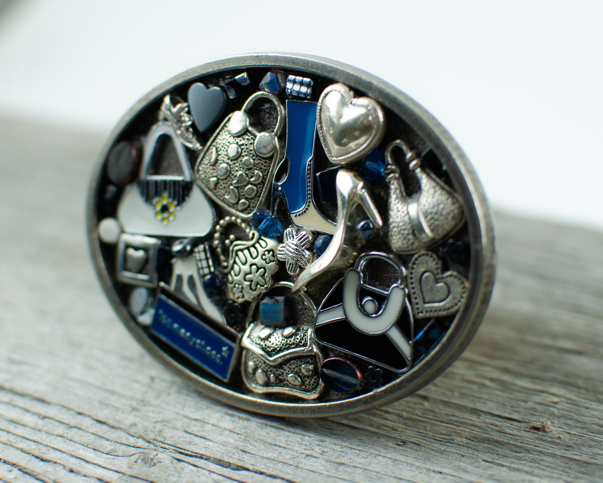 Shoe  and purse lovers theme Oval Belt Buckle - Lisa Young Design