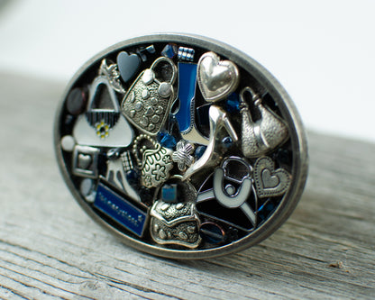 Shoe  and purse lovers theme Oval Belt Buckle - Lisa Young Design