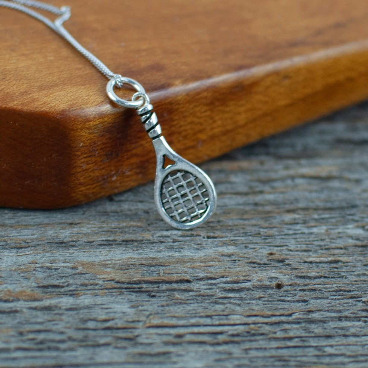 Tennis racquet charm  Silver Necklace - Lisa Young Design