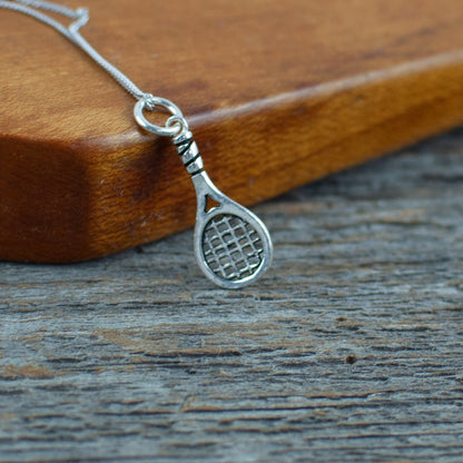 Tennis racquet charm  Silver Necklace - Lisa Young Design