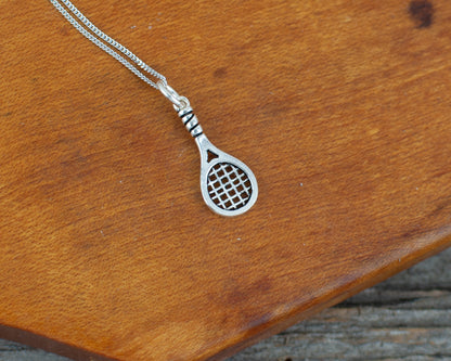 Tennis racquet charm  Silver Necklace - Lisa Young Design
