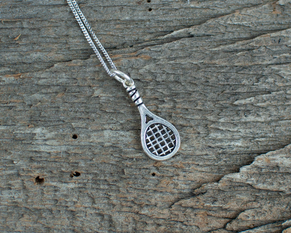 Tennis racquet charm  Silver Necklace - Lisa Young Design