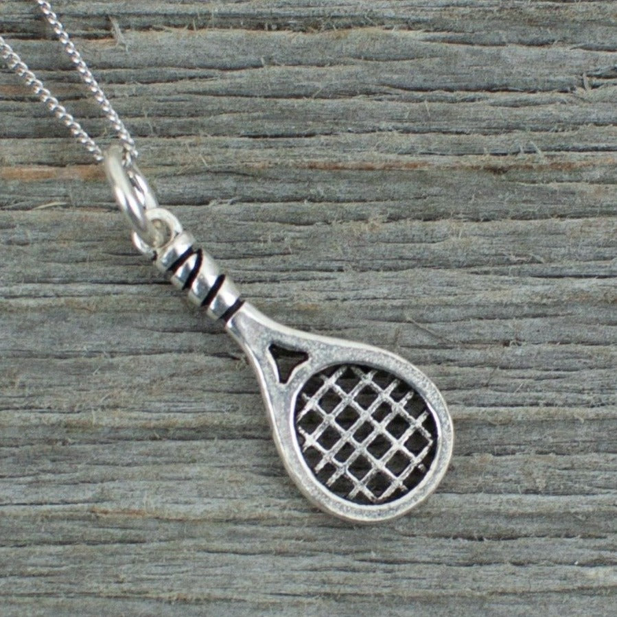 Tennis racquet charm  Silver Necklace - Lisa Young Design