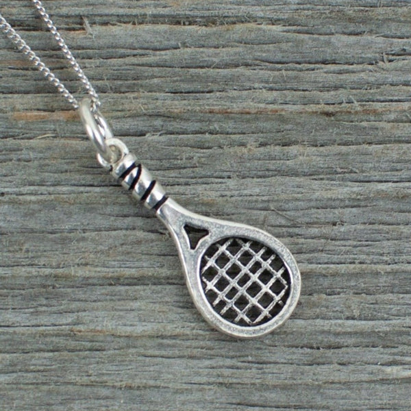 Tennis racquet charm  Silver Necklace - Lisa Young Design