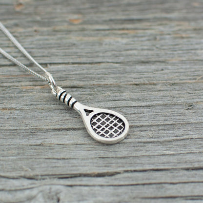 Tennis racquet charm  Silver Necklace - Lisa Young Design