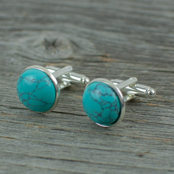 Turquoise Cuff links - Lisa Young Design