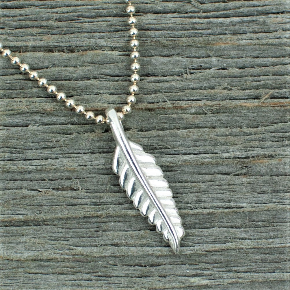 Feather charm Silver Necklace - Lisa Young Design