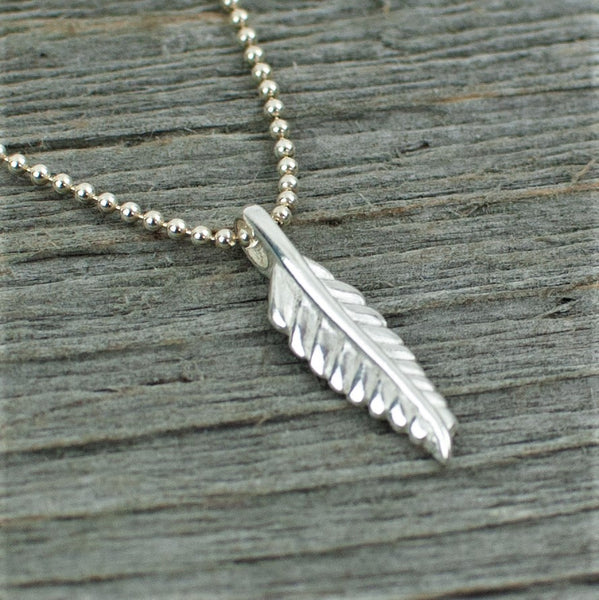 Feather charm Silver Necklace