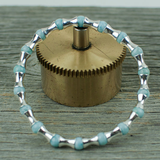 Larimar and Sterling silver Bead Bracelet