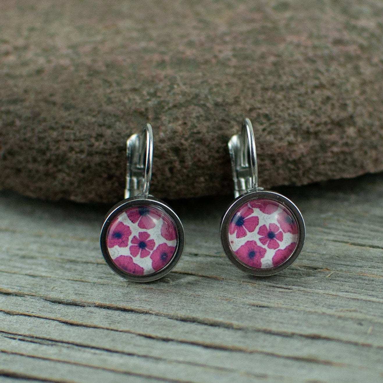 Poppy 8mm stainless steel French hook earrings - Lisa Young Design