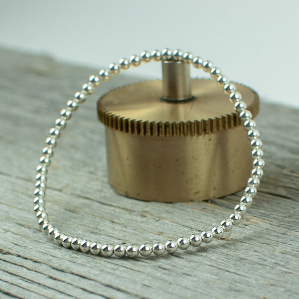 Sterling Silver Bead Bracelet 3mm
