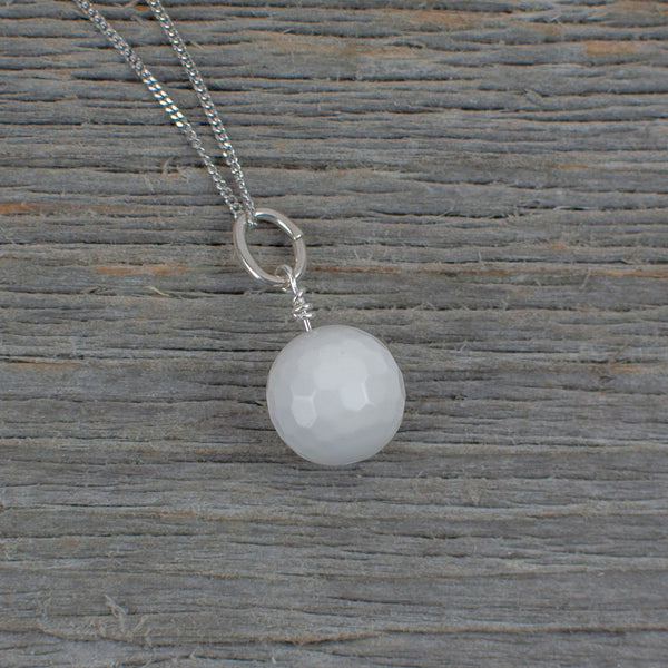 White Agate Golf ball  necklace - Lisa Young Design