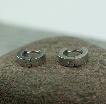 Stainless steel hoop earrings - Lisa Young Design