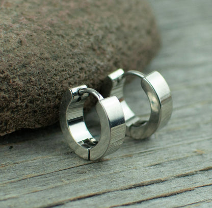 Stainless steel hoop earrings - Lisa Young Design