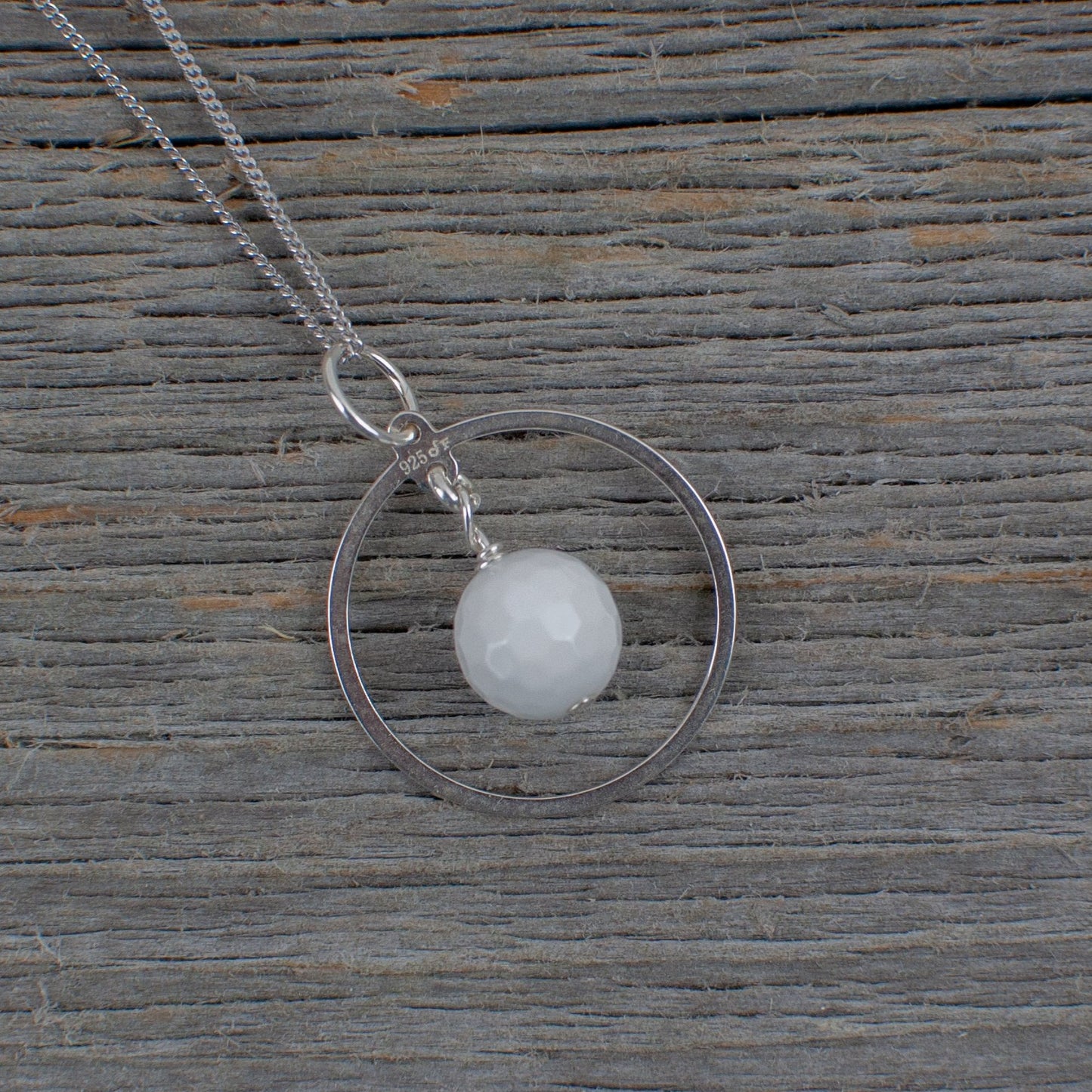 White Agate Golf ball Hole in one necklace - Lisa Young Design