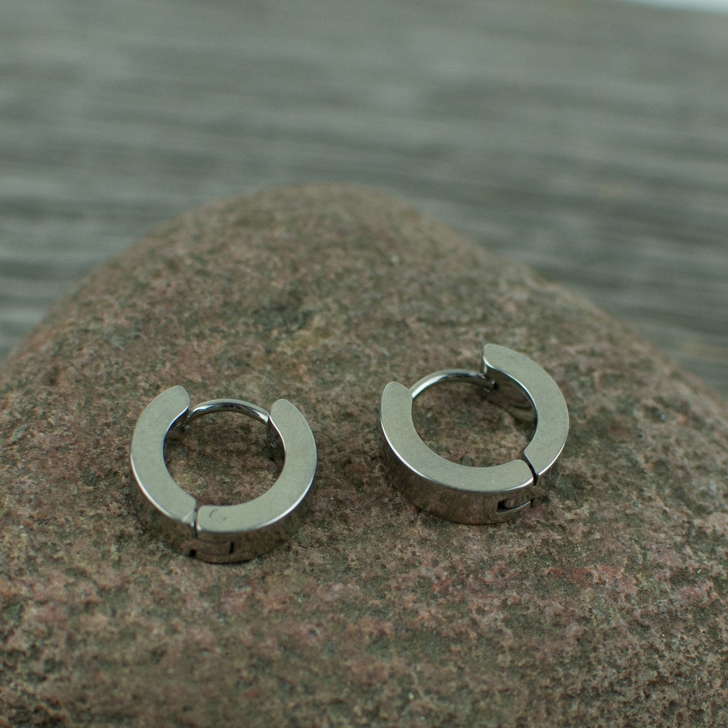 Stainless steel hoop earrings - Lisa Young Design