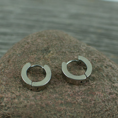 Stainless steel hoop earrings - Lisa Young Design