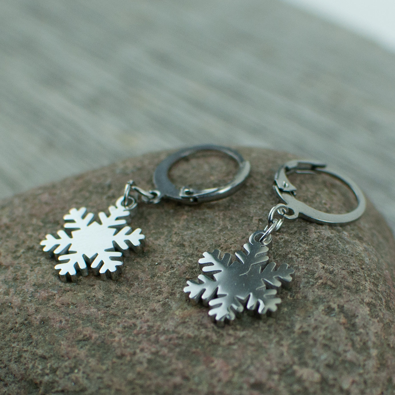 Snowflake Stainless steel earrings - Lisa Young Design