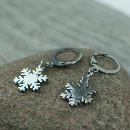 Snowflake Stainless steel earrings - Lisa Young Design