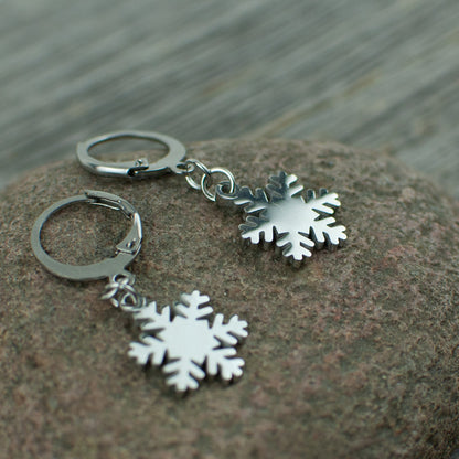 Snowflake Stainless steel earrings - Lisa Young Design
