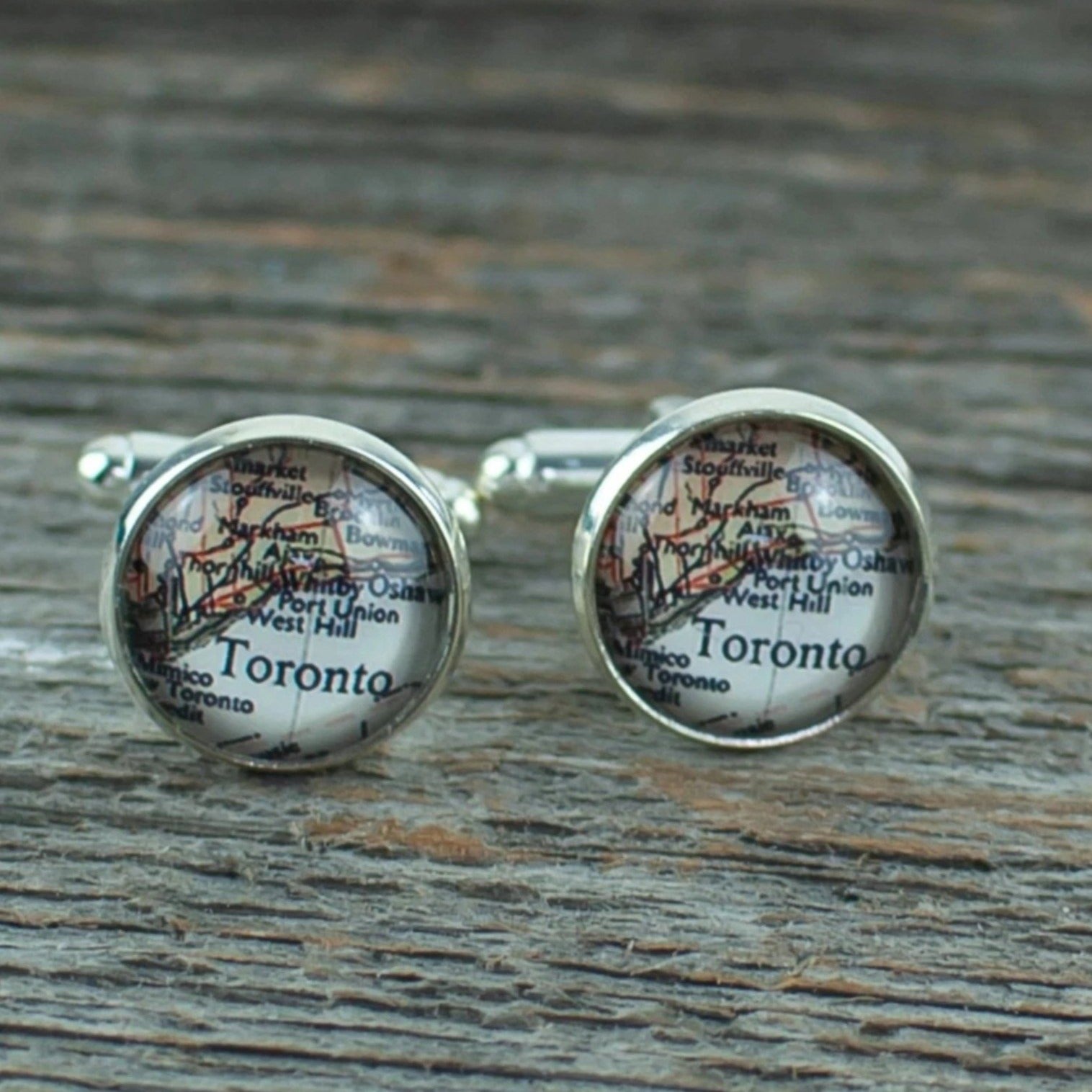 Toronto Map Cufflinks - Lisa Young Design