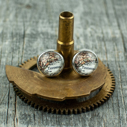 Toronto Map Stud Earrings 10mm - Lisa Young Design