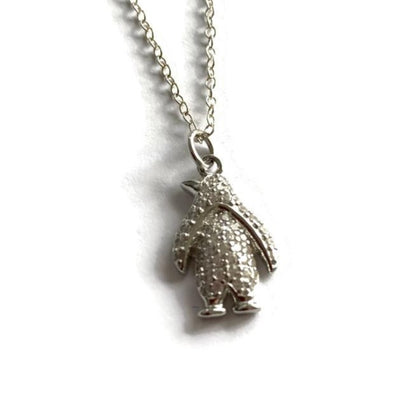Crystal penguin charm  Silver Necklace - Lisa Young Design