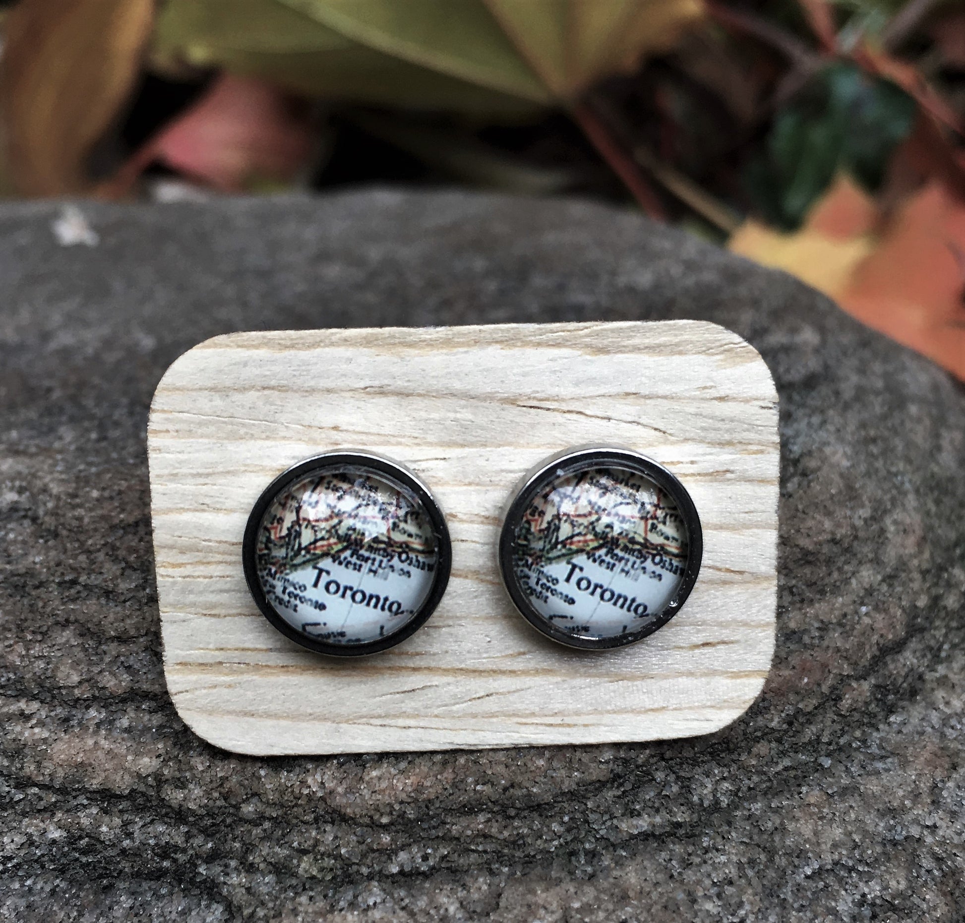 Toronto Map Stud Earrings 10mm - Lisa Young Design