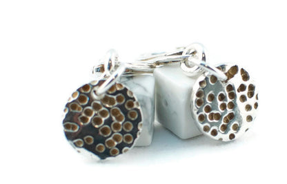 Silver Art Clay Small Round textured earrings - Lisa Young Design
