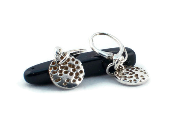 Silver Art Clay Small Round textured earrings - Lisa Young Design